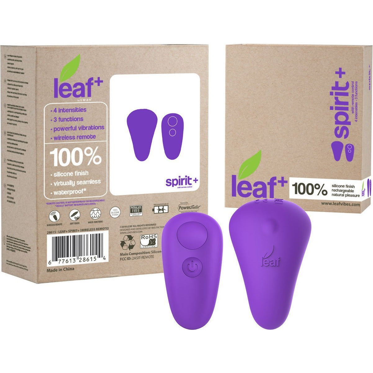 Swan Leaf+ - Spirit+ Vibrator with Remote Control - Purple - Swan Vibes