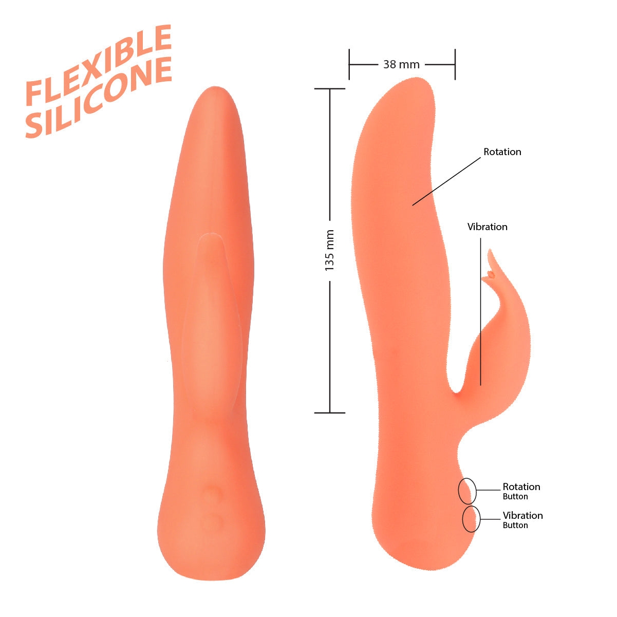 The Blossom Swan® Dual Action Vibrator - Coral - Swan Vibes