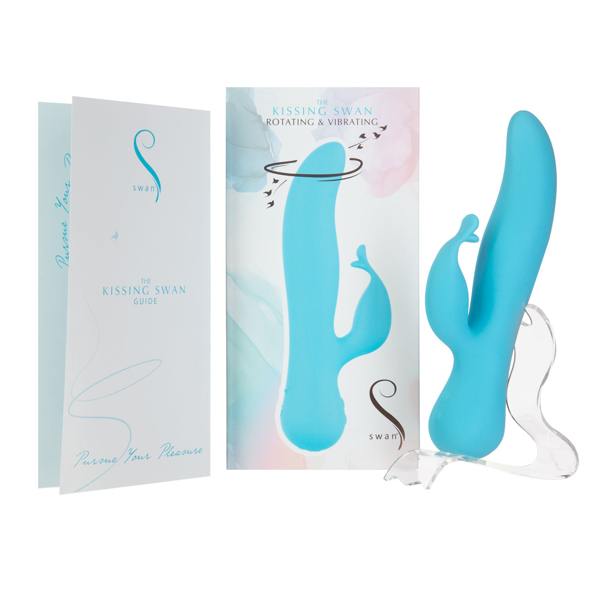 The Kissing Swan® Dual Action Vibrator - Blue - Swan Vibes