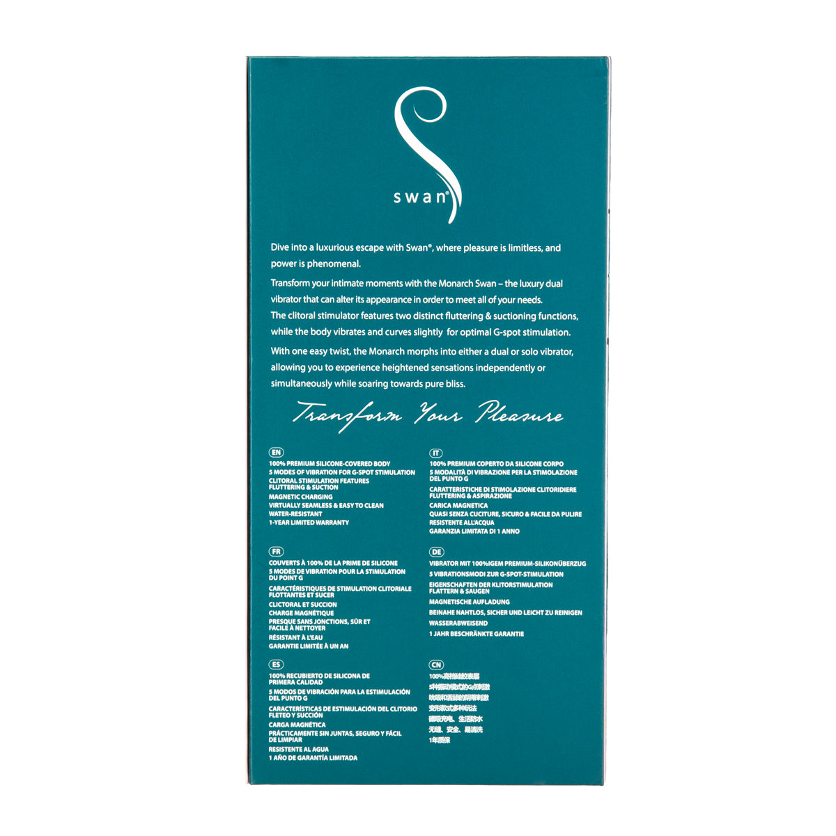 The Monarch Swan®- Transform With A Twist Vibrator & Stimulator - Teal - Swan Vibes