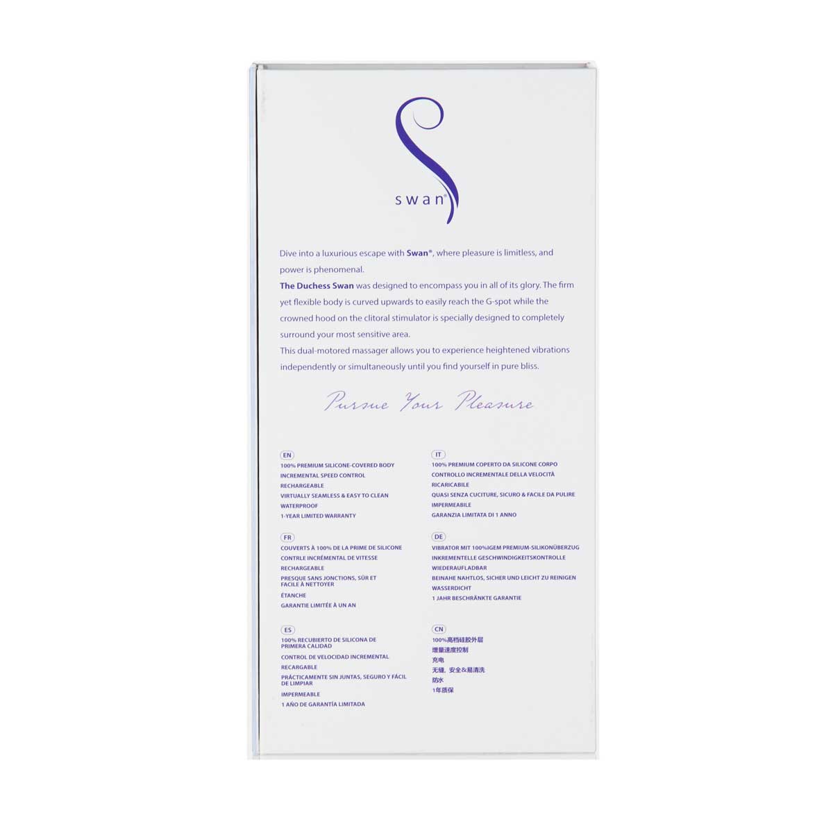 Swan® Duchess - Dual Vibrator - Rechargeable - Lilac - Swan Vibes