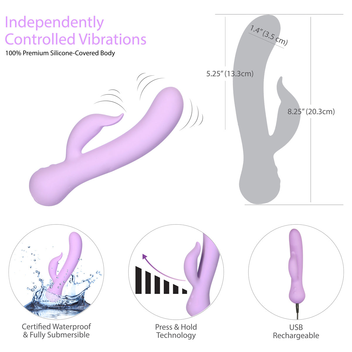 Swan® Duchess - Dual Vibrator - Rechargeable - Lilac - Swan Vibes