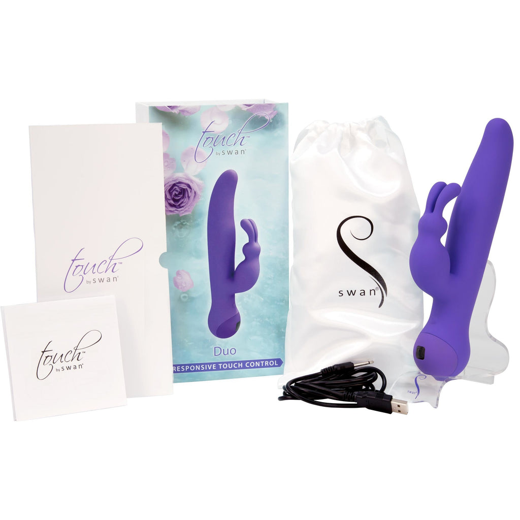 Swan Touch - Duo - Dual Rabbit Vibrator - Rechargeable - Purple - Swan Vibes