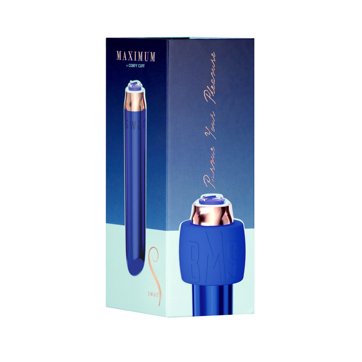 Swan® - Maximum Bullet Vibrator + Silicone Comfy Cuff – Blue - Swan Vibes
