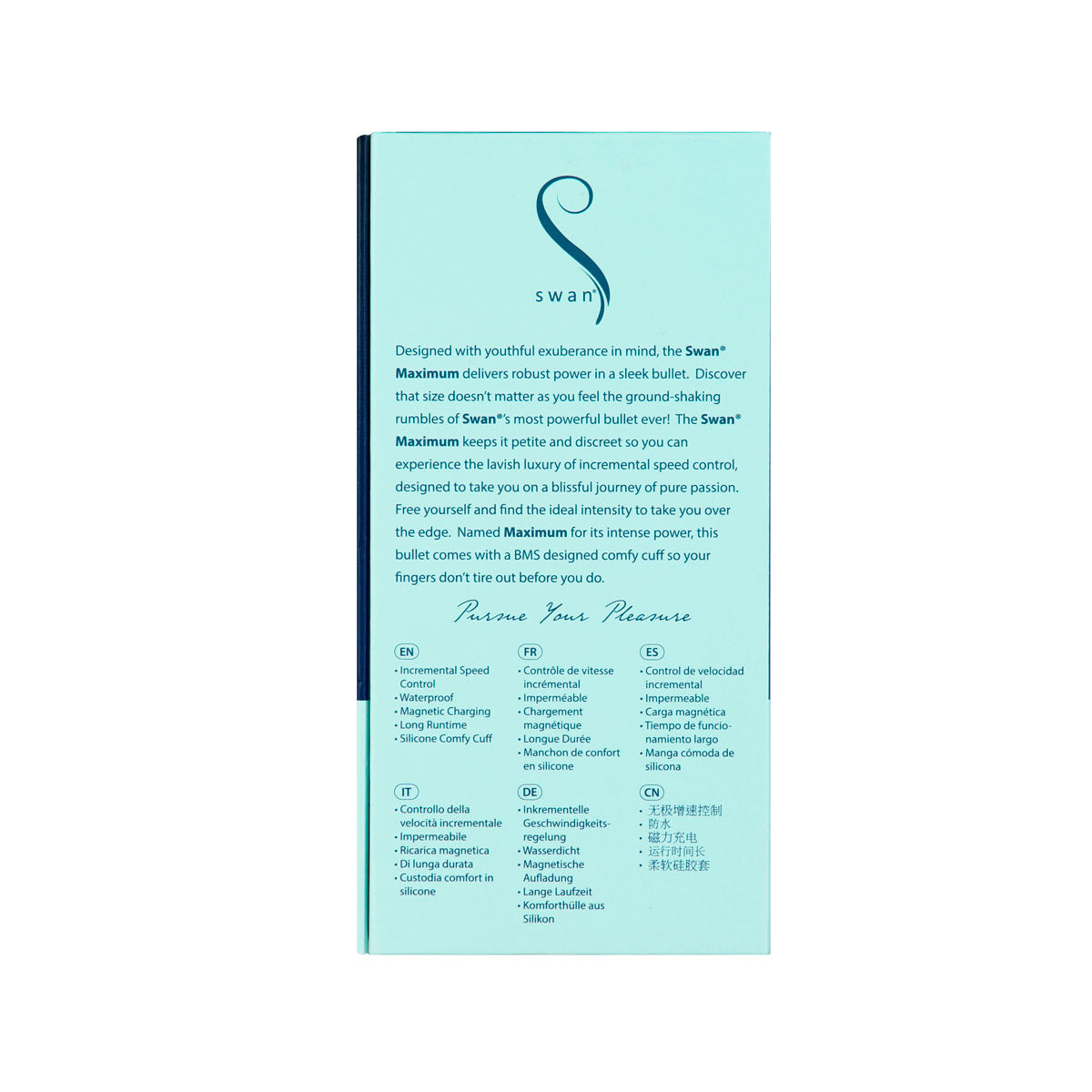 Swan® - Maximum Bullet Vibrator + Silicone Comfy Cuff – Blue - Swan Vibes