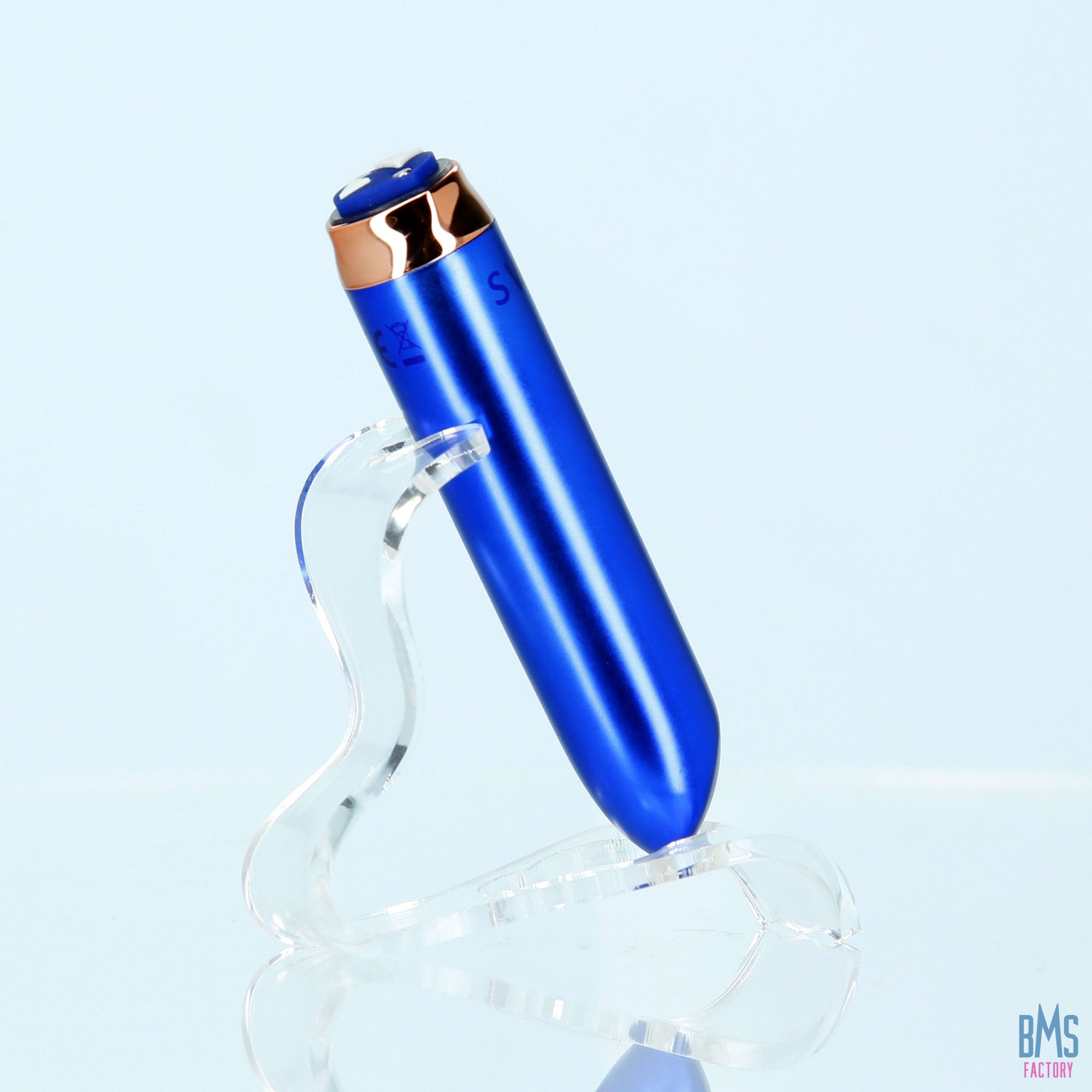 Swan® - Maximum Bullet Vibrator + Silicone Comfy Cuff – Blue - Swan Vibes