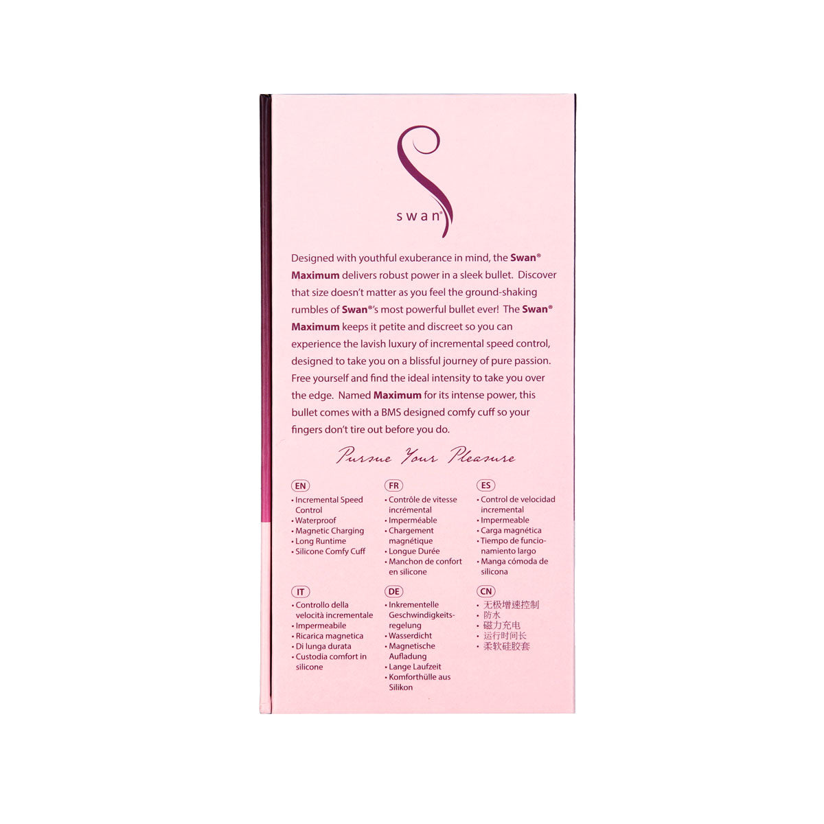 Swan® - Maximum Bullet Vibrator + Silicone Comfy Cuff – Pink - Swan Vibes