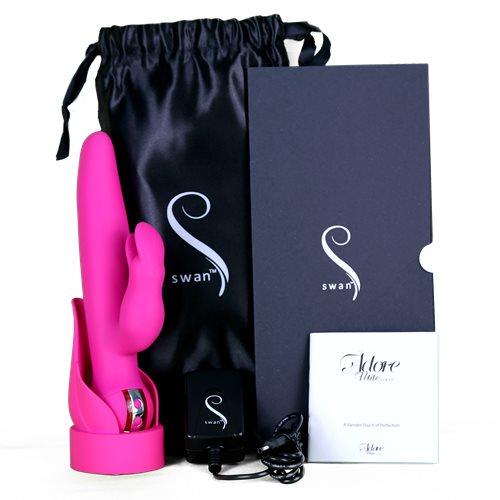 Swan - Adore Petite Elegance- Dual Silicone Vibrator - Hot Pink - Swan Vibes