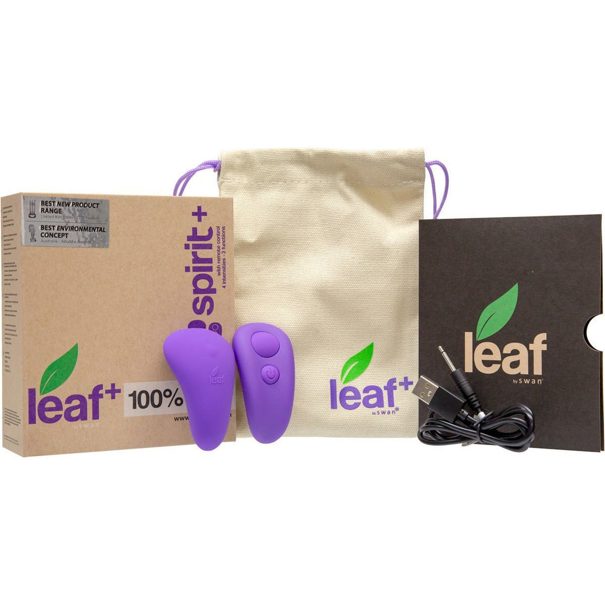 Swan Leaf+ - Spirit+ Vibrator with Remote Control - Purple - Swan Vibes