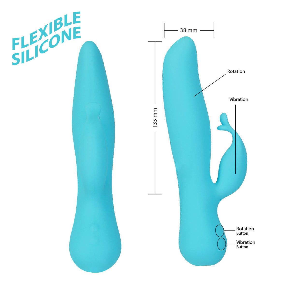 The Kissing Swan® Dual Action Vibrator -  Blue - Swan Vibes