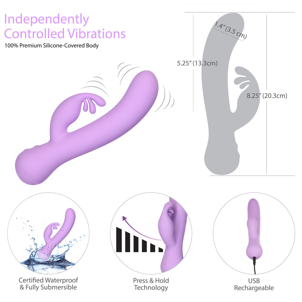 Swan Empress - Dual Vibrator - Rechargeable - Lavender - Swan Vibes