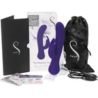 Majestic Swan Special Edition Rabbit Vibrator, pink and white, with ergonomic design and dual-motor stimulation.
